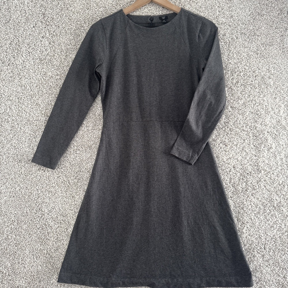 J. Crew 365 Long Sleeve Jersey Dress Gray Size XS Round Neck Cotton